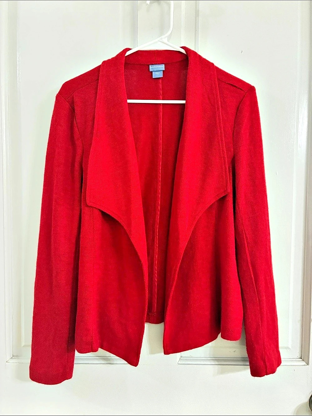 Laura Scott Draped Front Jacket in Red Size Large